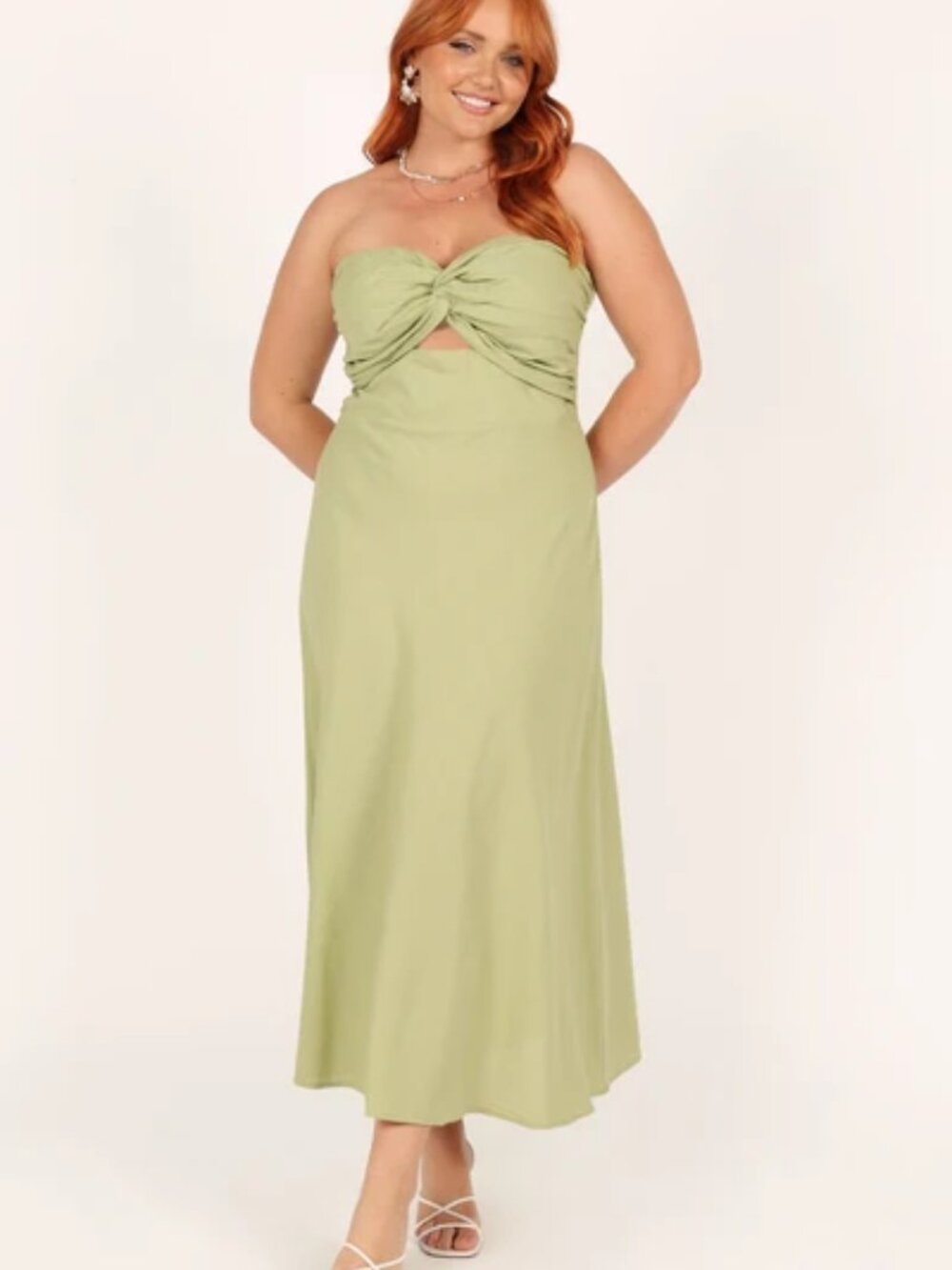 Petal & Pup Rosetta Midi Dress - Olive, Size US/14